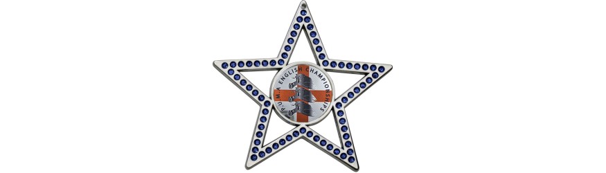 BLUE STAR GEMSTONE 75MM CUSTOM MEDAL **GOLD, SILVER OR BRONZE** BLUE STAR GEMSTONE 75MM CUSTOM MEDAL **GOLD, SILVER OR BRONZE**